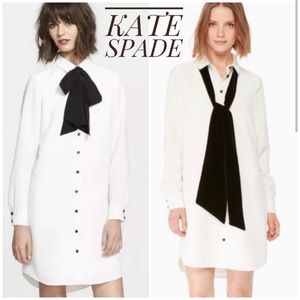 Kate Spade Griffin Velvet Tie Shirt Dress